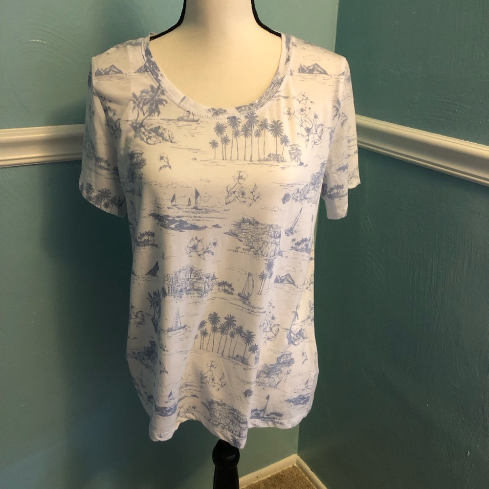 Women’s Scenic Tropical Print T-shirt Top L